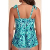 image:imageWomens Flowy Tankini Top Only Modest Swimsuit Top Tie Knot Bathing Suit No Bottom 2025Green Paisley