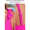 image:imageWomens Flowy Tankini Top Only Modest Swimsuit Top Tie Knot Bathing Suit No Bottom 2025Hot Pink