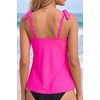 image:imageWomens Flowy Tankini Top Only Modest Swimsuit Top Tie Knot Bathing Suit No Bottom 2025Hot Pink