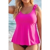 image:imageWomens Flowy Tankini Top Only Modest Swimsuit Top Tie Knot Bathing Suit No Bottom 2025Hot Pink