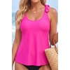 image:imageWomens Flowy Tankini Top Only Modest Swimsuit Top Tie Knot Bathing Suit No Bottom 2025Hot Pink