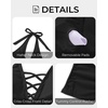 image:imageWomens Halter Tankini Tops Only  V Neck Tummy Control Swim Top Lace Up Bathing Suit Ruched Top Only No Bottom 2025Black
