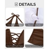 image:imageWomens Halter Tankini Tops Only  V Neck Tummy Control Swim Top Lace Up Bathing Suit Ruched Top Only No Bottom 2025Brown