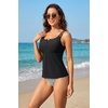 image:imageWomens Tankini Tops Only  Modest Swimsuit VWired Swim Top Swimwear Tummy Control Bathing Suit No Bottom 2025Black