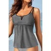image:imageWomens Tankini Tops Only  Modest Swimsuit VWired Swim Top Swimwear Tummy Control Bathing Suit No Bottom 2025Black Striped
