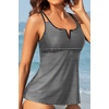 image:imageWomens Tankini Tops Only  Modest Swimsuit VWired Swim Top Swimwear Tummy Control Bathing Suit No Bottom 2025Black Striped