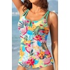 image:imageWomens Tankini Tops Only  Modest Swimsuit VWired Swim Top Swimwear Tummy Control Bathing Suit No Bottom 2025Colorful Floral