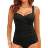 image:imageWomens Underwire Tankini Top Only  Tummy Control Bathing Suit Top No Bottom 2025Black