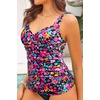 image:imageWomens Underwire Tankini Top Only  Tummy Control Bathing Suit Top No Bottom 2025Black Flower