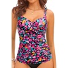 image:imageWomens Underwire Tankini Top Only  Tummy Control Bathing Suit Top No Bottom 2025Black Flower