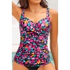 image:imageWomens Underwire Tankini Top Only  Tummy Control Bathing Suit Top No Bottom 2025Black Flower