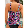 image:imageWomens Underwire Tankini Top Only  Tummy Control Bathing Suit Top No Bottom 2025Black Flower