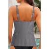 image:imageWomens Underwire Tankini Top Only  Tummy Control Bathing Suit Top No Bottom 2025Black Striped