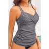 image:imageWomens Underwire Tankini Top Only  Tummy Control Bathing Suit Top No Bottom 2025Black Striped