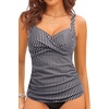 image:imageWomens Underwire Tankini Top Only  Tummy Control Bathing Suit Top No Bottom 2025Black Striped