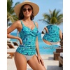 image:imageWomens Underwire Tankini Top Only  Tummy Control Bathing Suit Top No Bottom 2025Green Paisley