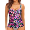 image:imageWomens Underwire Tankini Top Only  Tummy Control Bathing Suit Top No Bottom 2025Navy Blue Magenta