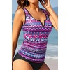 image:imageWomens VWire Tankini Swim Tops  Tummy Control Ruched Swimsuit Bathing Suit Top Only Slimming Swimwear No BottomPink Tribal