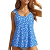 image:imageWomens Flowy Tankini Top Only Modest Swimsuit Top Tie Knot Bathing Suit No Bottom 2025Blue Floral