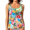 image:imageWomens Tankini Tops Only  Modest Swimsuit VWired Swim Top Swimwear Tummy Control Bathing Suit No Bottom 2025Colorful Floral