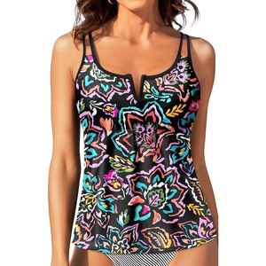 image:imageWomens Tankini Tops Only  Modest Swimsuit VWired Swim Top Swimwear Tummy Control Bathing Suit No Bottom 2025Colorful Paisley