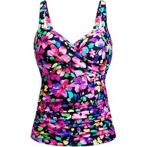 image:imageWomens Underwire Tankini Top Only  Tummy Control Bathing Suit Top No Bottom 2025Navy Blue Magenta