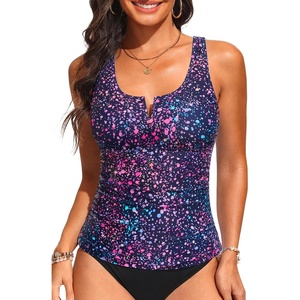 image:imageWomens VWire Tankini Swim Tops  Tummy Control Ruched Swimsuit Bathing Suit Top Only Slimming Swimwear No BottomStarry Sky