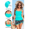 image:imageTalisea Womens Tankini Swimsuits with Skirt  Two Piece Bathing Suits VWire Tummy Control Drawstring SwimwearAqua and Floral