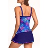image:imageTalisea Womens Tankini Swimsuits with Skirt  Two Piece Bathing Suits VWire Tummy Control Drawstring SwimwearBlue Purple Leaves
