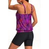 image:imageTalisea Womens Tankini with Shorts  Two Piece Swimsuit with 2 Pockets 7 Long BoyLeg Shorts Blouson Athletic Bathing SuitPurple Leaves