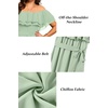 image:imageTalisea Sage Green Dress Plus Size Wedding Guest Cocktail Bridesmaid Formal Ruffle Off the Shoulder Chiffon Midi Dresses Women