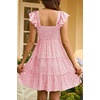 image:imageTalisea Womens Smocked Summer Dress  Ruffle Strap Square Neck Tiered Casual Flowy ALine Graduation Teen Beach SundressPink Floral