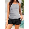 image:imageTalisea Womens Tankini Bathing Suits with Skirt Two Piece Tummy Control Swimsuits Ladies SwimwearStripe and Black 01