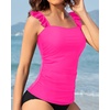 image:imageTankini Tops for Women Swimwear  Tummy Control Bathing Suit Swim Ruffle Swimsuits Top No Bottom 2025 Hot Pink