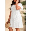 image:imageTalisea Plus Size Swimsuit Cover Up  Eyelet Casual Beach Crew Neck Short Sleeve Bathing Suit Coverup Dress for Women SummerWhite