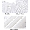 image:imageTalisea Plus Size Swimsuit Cover Up  Eyelet Casual Beach Crew Neck Short Sleeve Bathing Suit Coverup Dress for Women SummerWhite