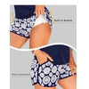 image:imageTalisea 3 Piece Tankini with Shorts  Modest Tankini Swimsuit Tummy Control Bathing Suits Athletic Swimwear with PocketsNavy Geometry