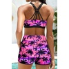 image:imageTalisea 3 Piece Tankini with Shorts  Modest Tankini Swimsuit Tummy Control Bathing Suits Athletic Swimwear with PocketsPink Palm