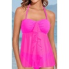 image:imageTalisea Women Bandeau Tankini Top Only Mesh Strapless Swimsuits Top Halter Flyaway Bathing Suits No BottomHot Pink