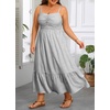 image:imageTalisea Plus Size Maxi Dress  Summer Striped Sundress Casual Spaghetti Strap Smocked Beach Vacation Flowy Long Dresses WomenBlack and White