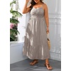 image:imageTalisea Plus Size Maxi Dress  Summer Striped Sundress Casual Spaghetti Strap Smocked Beach Vacation Flowy Long Dresses WomenBrown and White