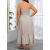 image:imageTalisea Plus Size Maxi Dress  Summer Striped Sundress Casual Spaghetti Strap Smocked Beach Vacation Flowy Long Dresses WomenBrown and White