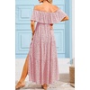 image:imageMaternity Dress for Photoshoot Off Shoulder Ruffles Summer Flowy Maxi Pregnancy Dress for Baby Shower with SlitPink Floral