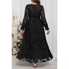 image:imagePlus Size Dresses Wedding Guest Fall Floral Wrap V Neck Maxi Dress WomenBlack