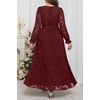 image:imagePlus Size Dresses Wedding Guest Fall Floral Wrap V Neck Maxi Dress WomenBurgundy