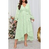 image:imagePlus Size Dresses Wedding Guest Fall Floral Wrap V Neck Maxi Dress WomenSage Green