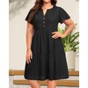 image:imagePlus Size Summer Dress Casual Short Sleeve Button Midi Sun Dresses WomenBlack Eyelet