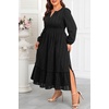 image:imageTalisea Plus Size Summer Dresses  Casual Boho Cotton Long Maxi Dress WomenBlack