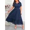 image:imageTalisea Plus Size Summer Dresses  Casual Boho Cotton Long Maxi Dress WomenNavy Blue
