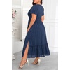 image:imageTalisea Plus Size Summer Dresses  Casual Boho Cotton Long Maxi Dress WomenNavy Blue